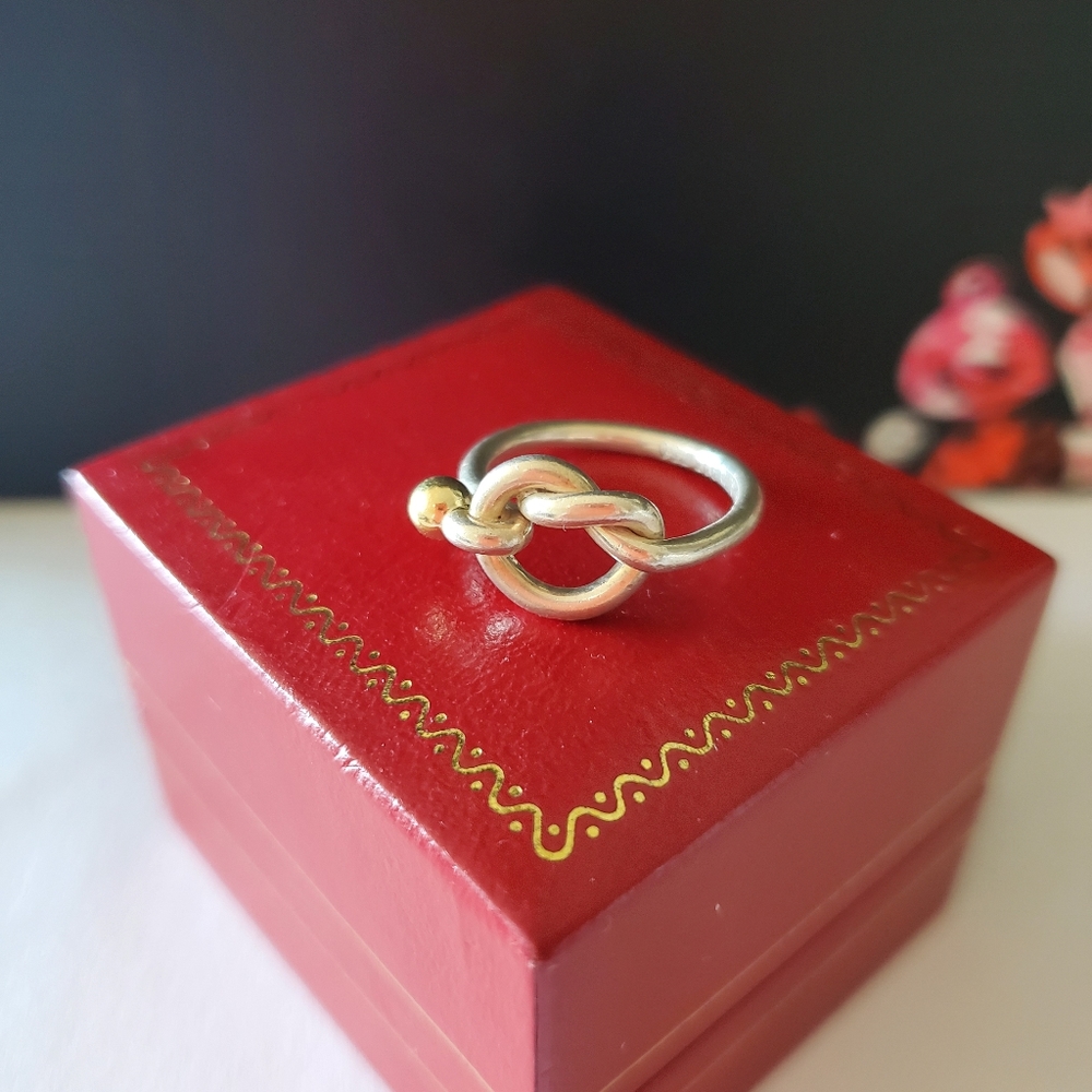Tiffany's Silver & 18k Gold Knotted Heart Ring